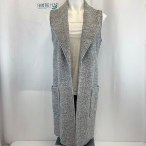 Tahari Gray Wool Cardigan
